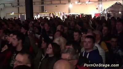 nasty lezzy lovemaking show on public stage