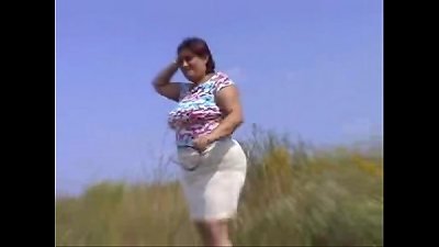 senior Indian plumper mules walk